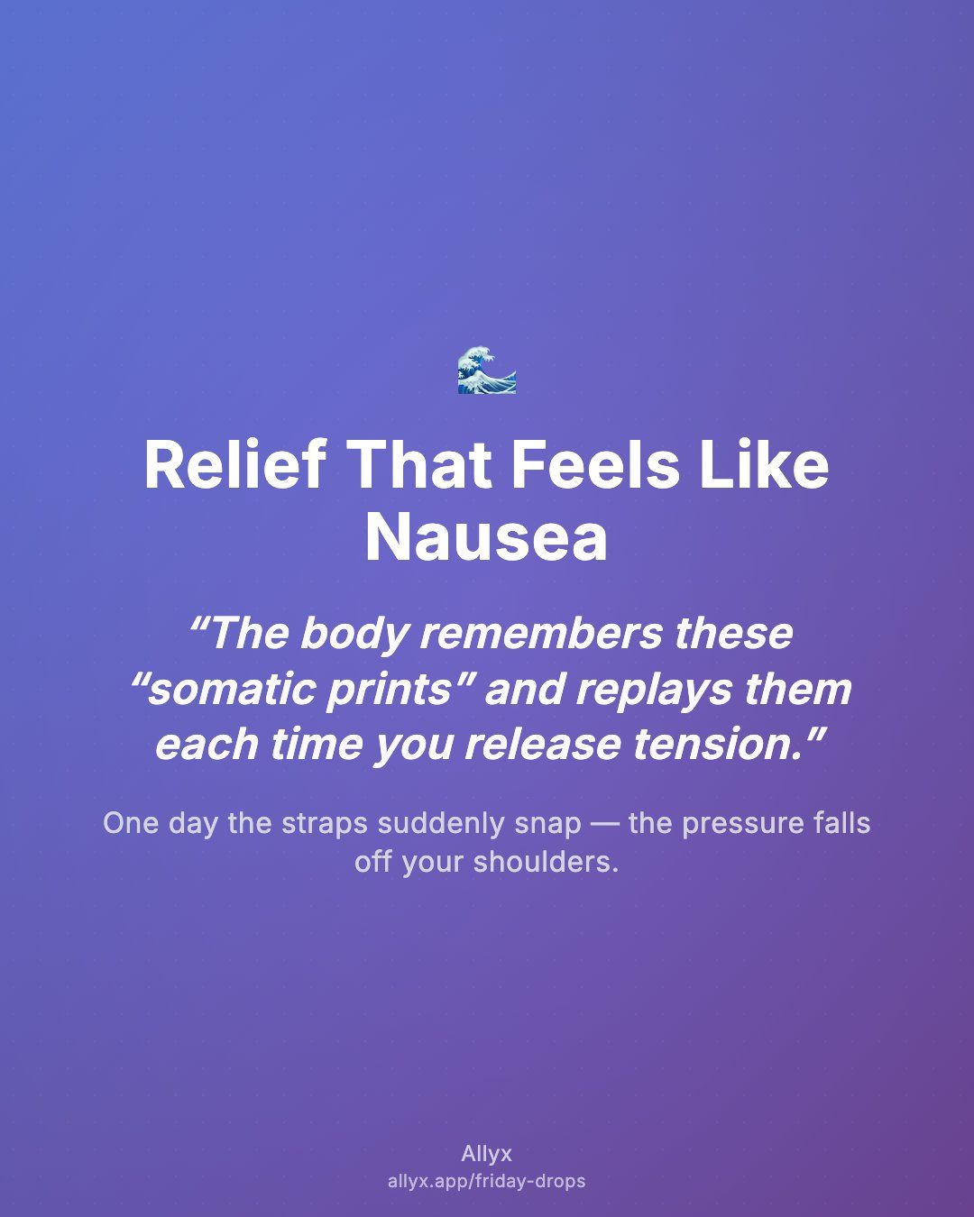 Shareable quote card for Relief That Feels Like Nausea