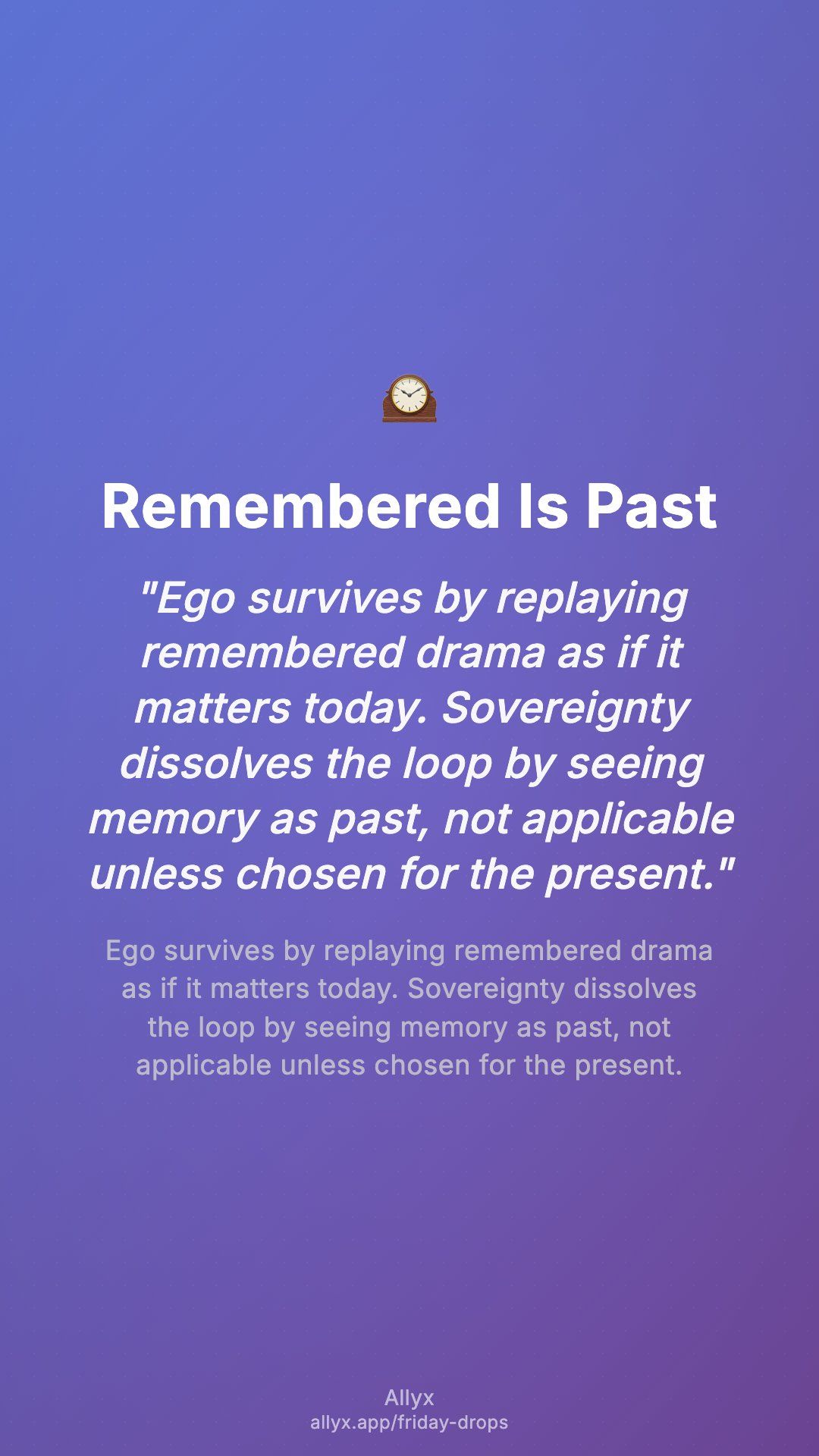 Shareable story card for Remembered Is Past