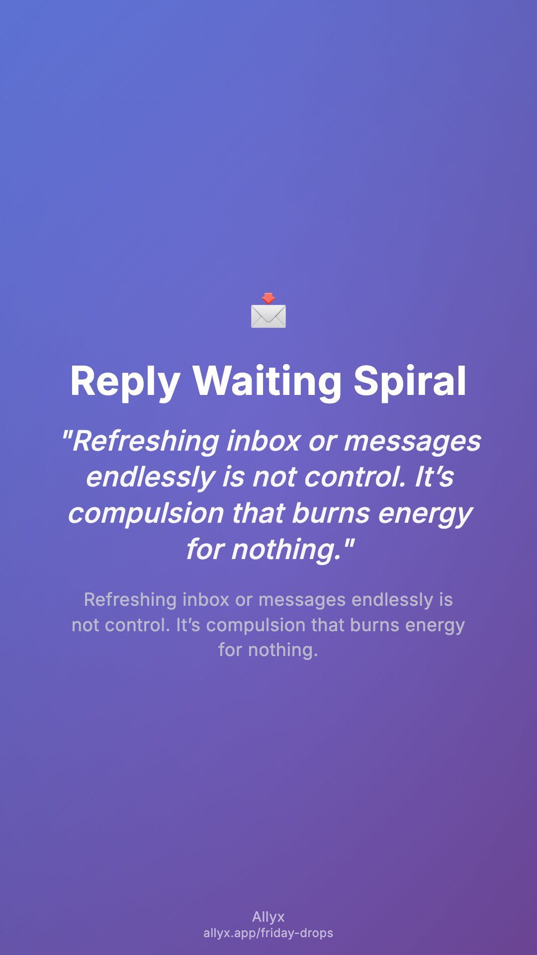 Shareable story card for Reply Waiting Spiral