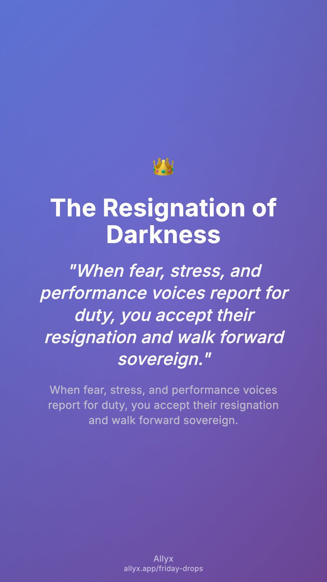 Shareable story card for The Resignation of Darkness