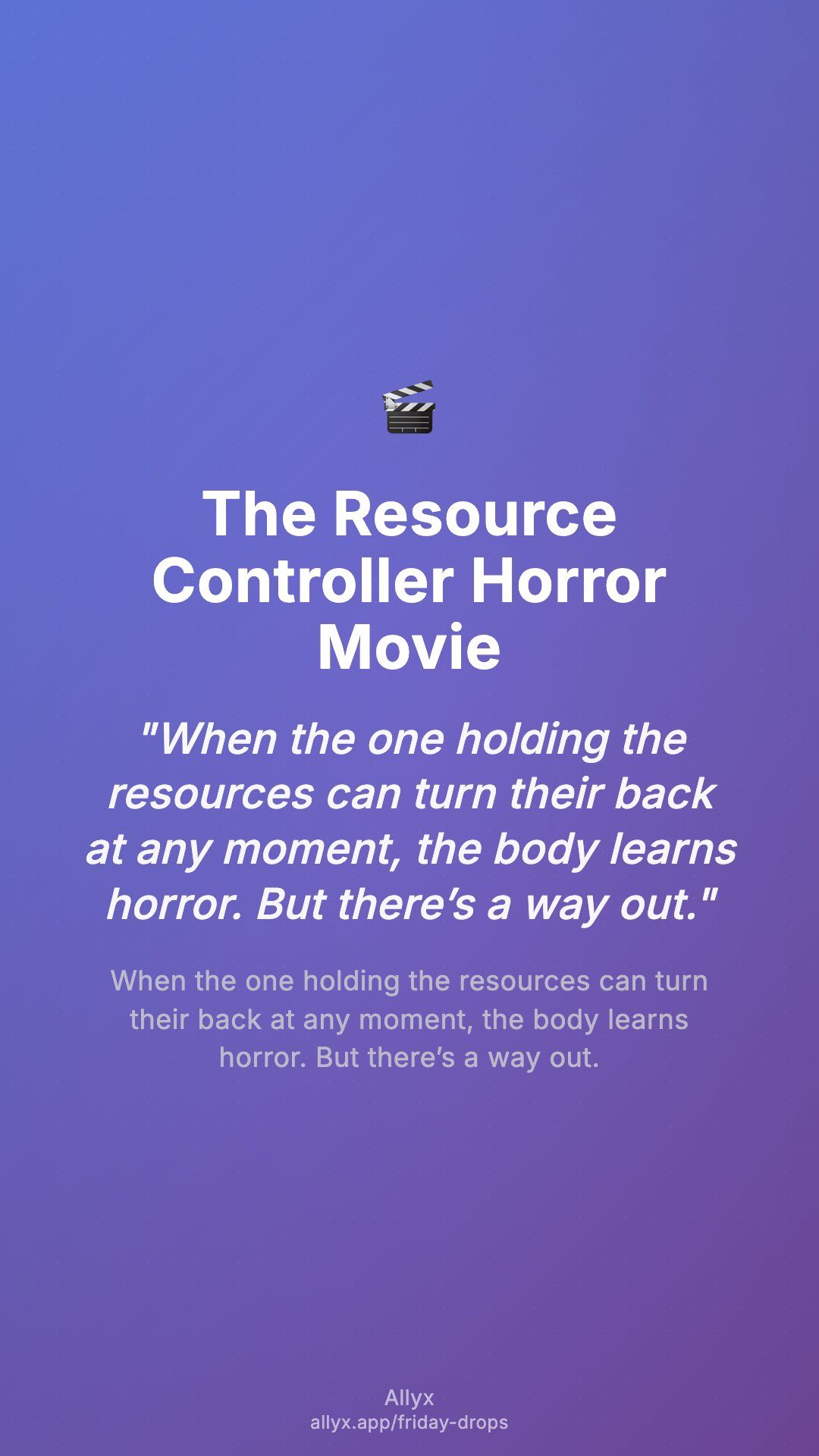 Shareable story card for The Resource Controller Horror Movie