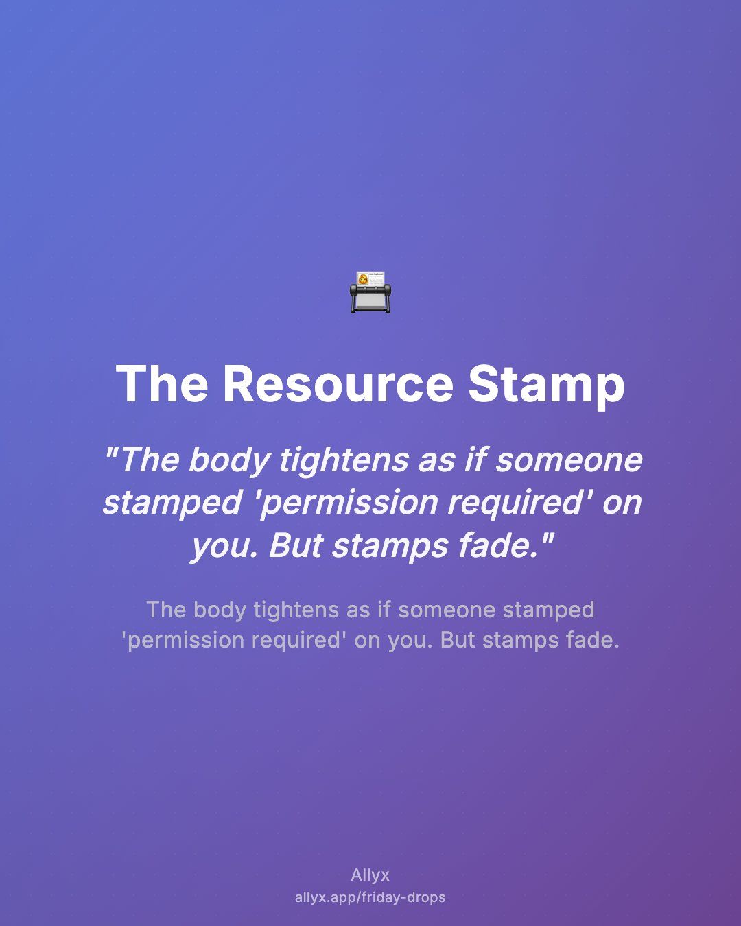 Shareable quote card for The Resource Stamp