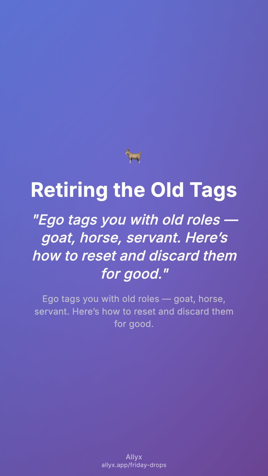 Shareable story card for Retiring the Old Tags