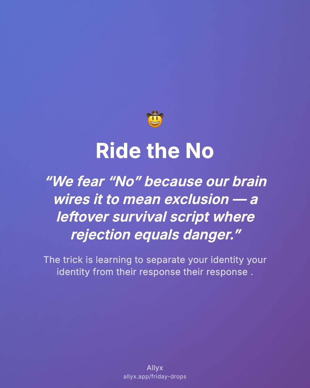 Shareable quote card for Ride the No