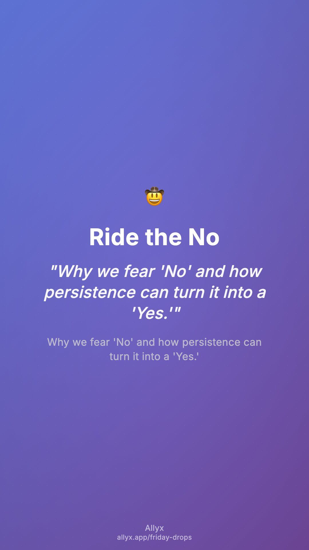 Shareable story card for Ride the No