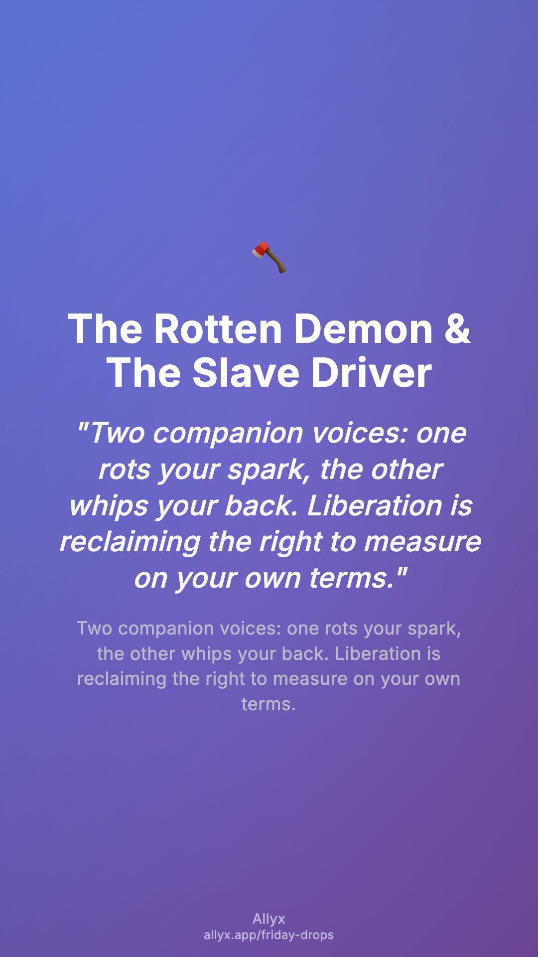 Shareable story card for The Rotten Demon & The Slave Driver