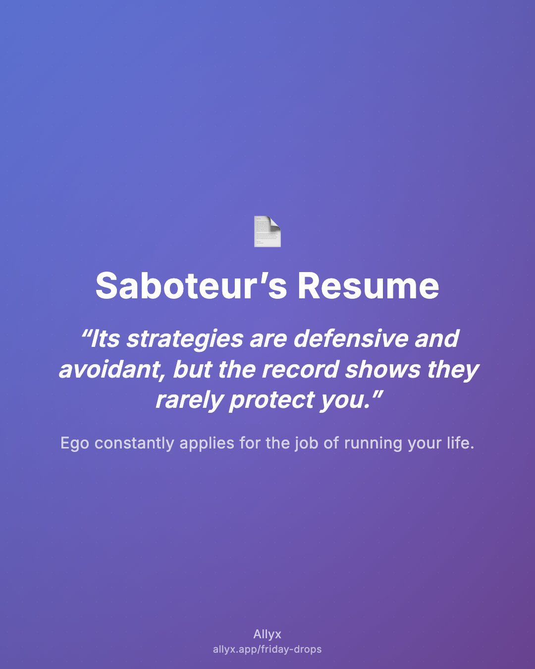 Shareable quote card for Saboteur’s Resume