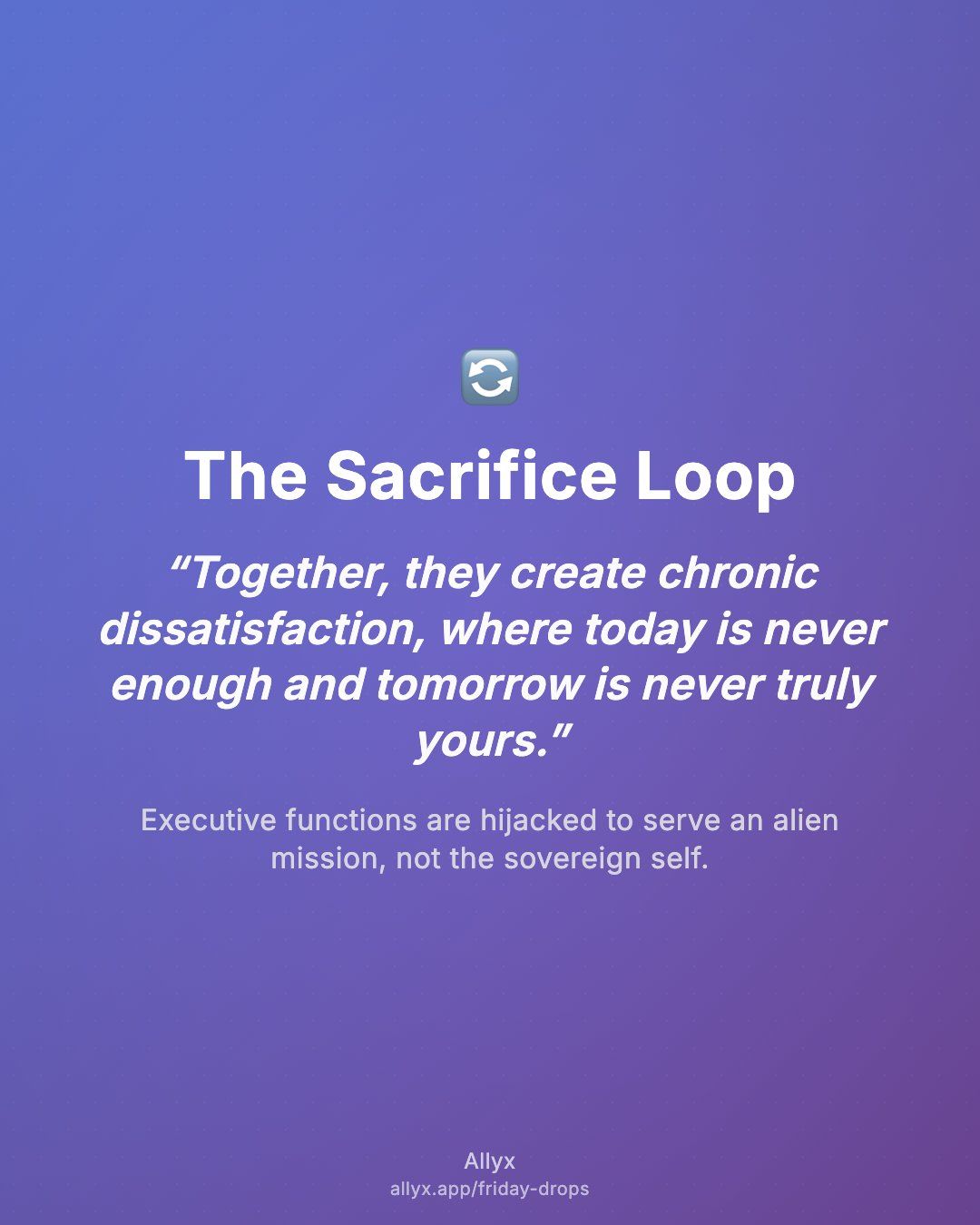 Shareable quote card for The Sacrifice Loop