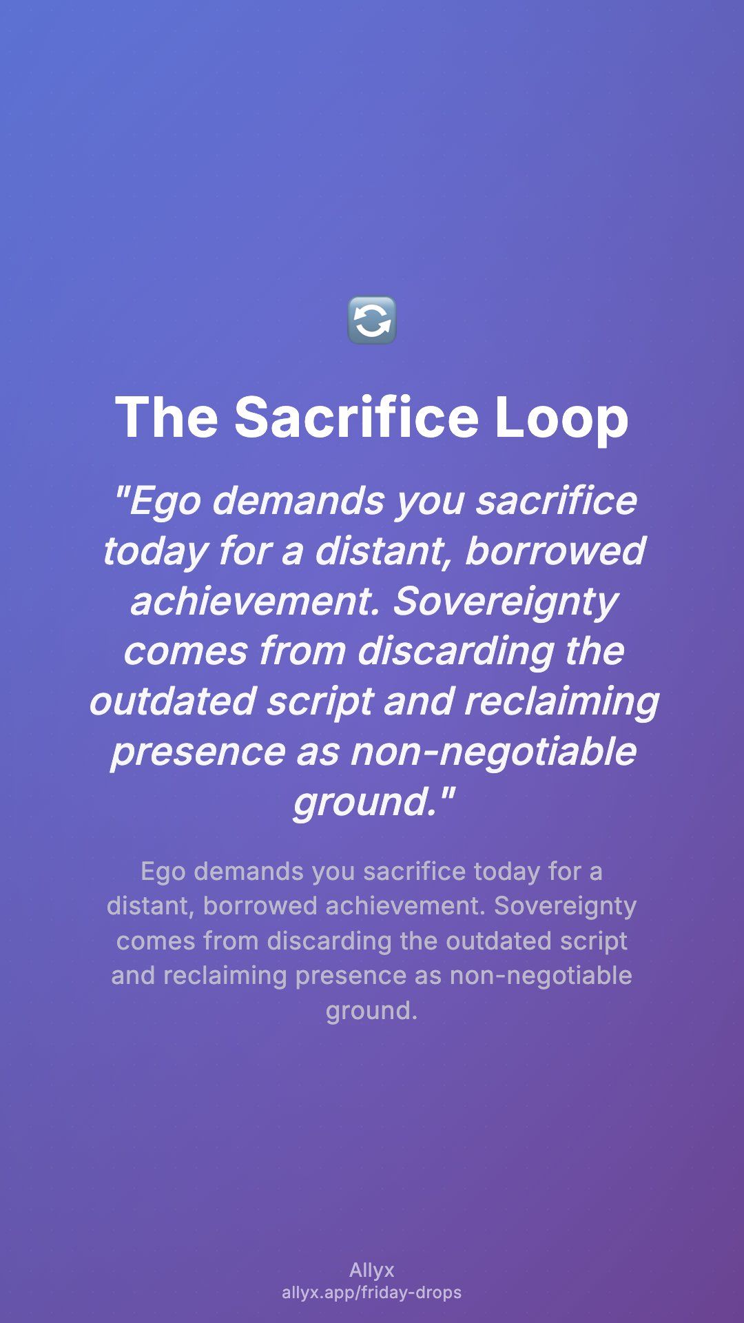 Shareable story card for The Sacrifice Loop