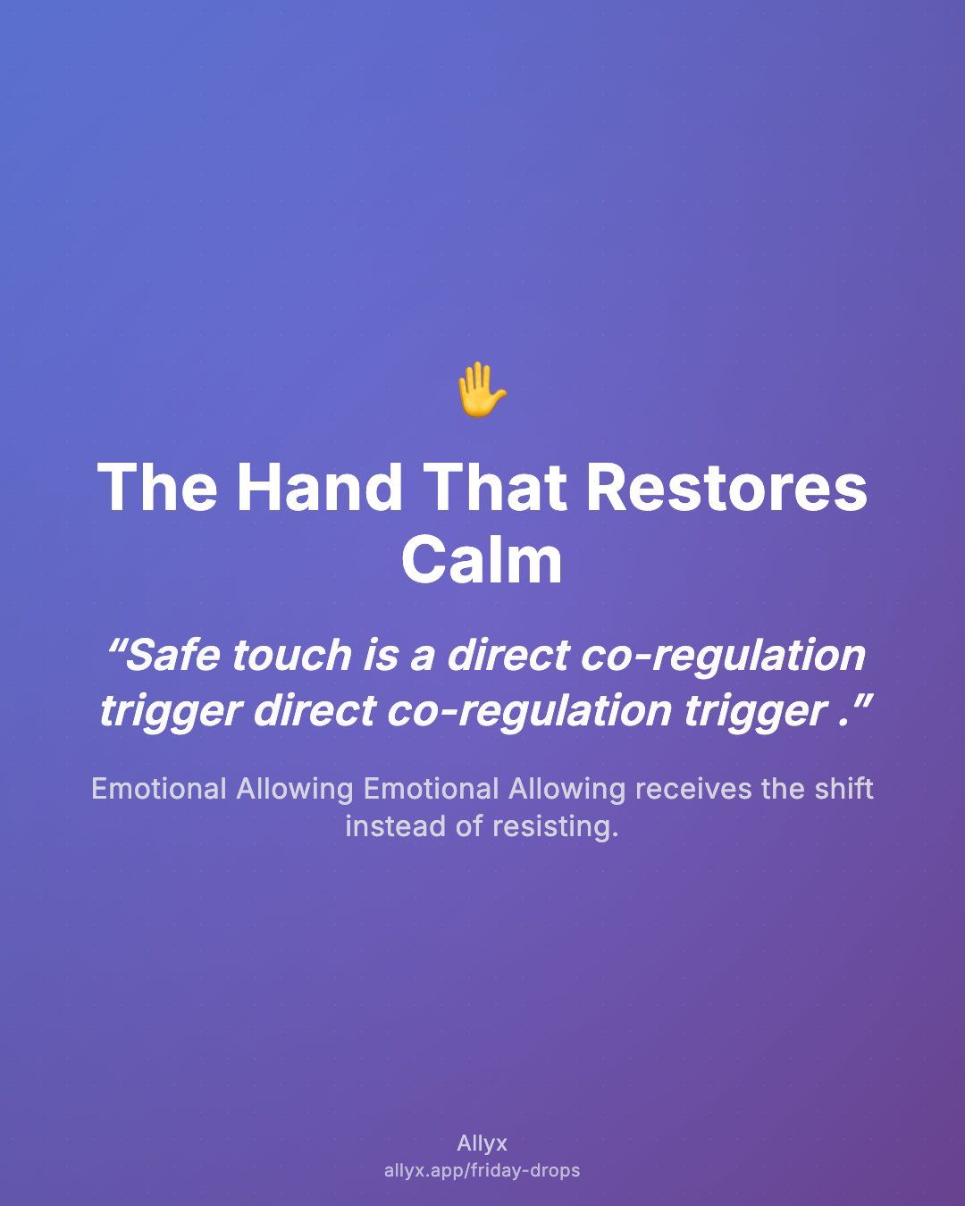 Shareable quote card for The Hand That Restores Calm