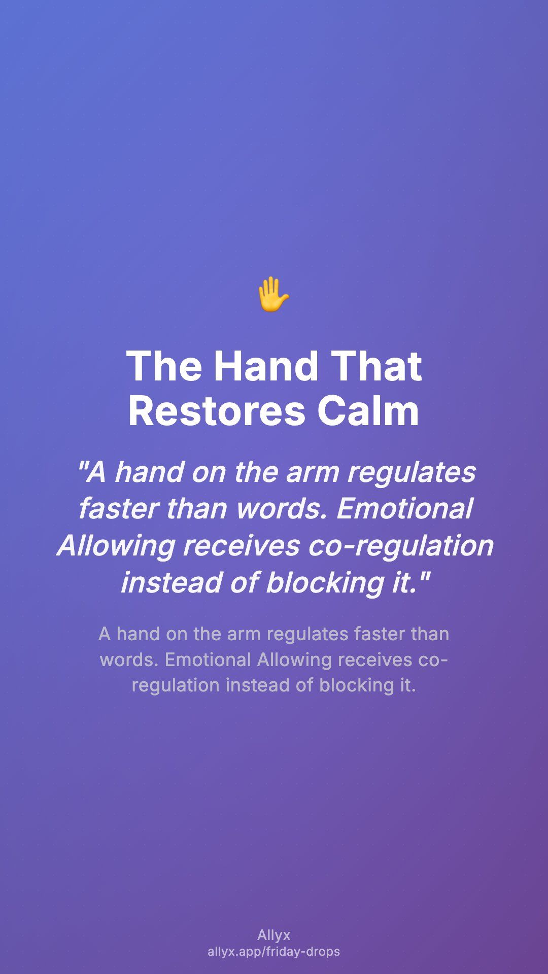 Shareable story card for The Hand That Restores Calm