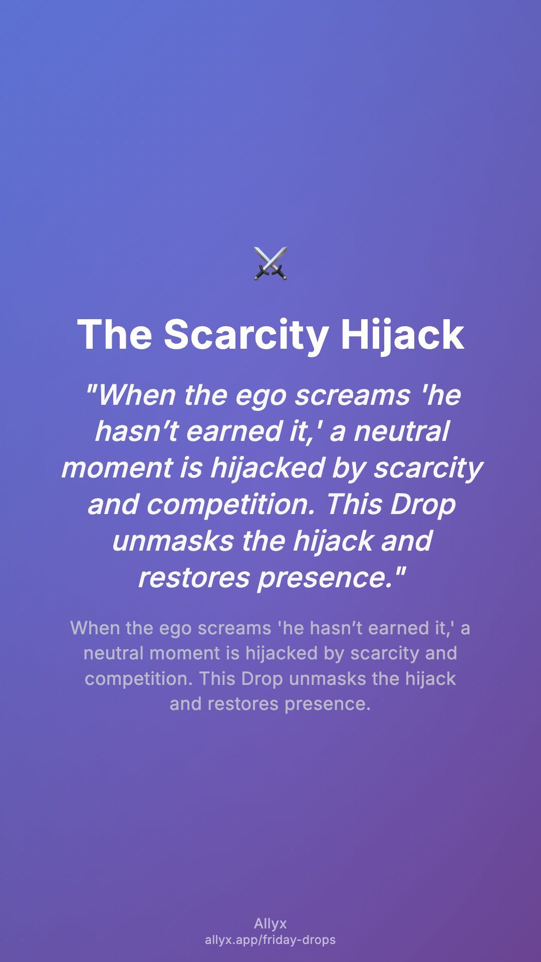 Shareable story card for The Scarcity Hijack