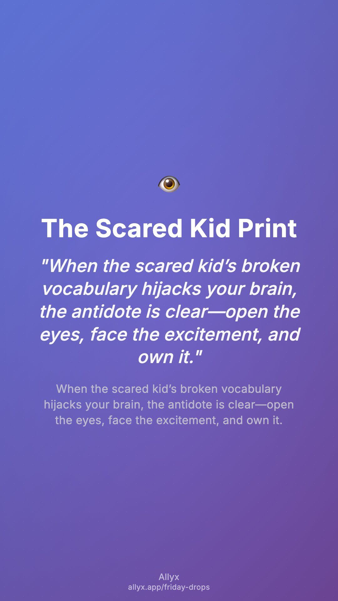 Shareable story card for The Scared Kid Print