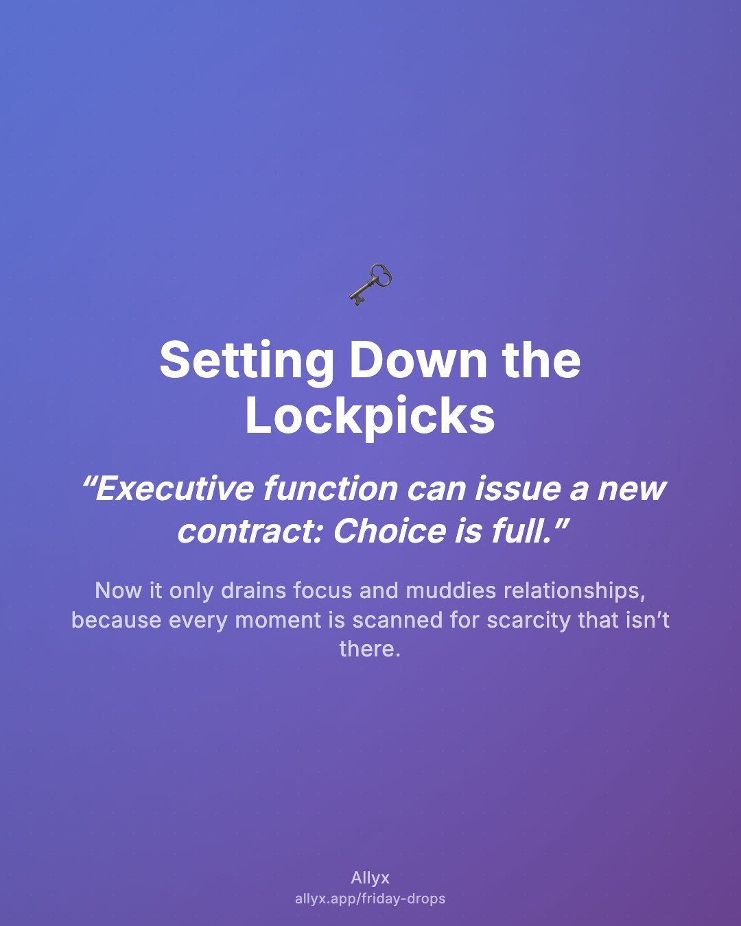 Shareable quote card for Setting Down the Lockpicks