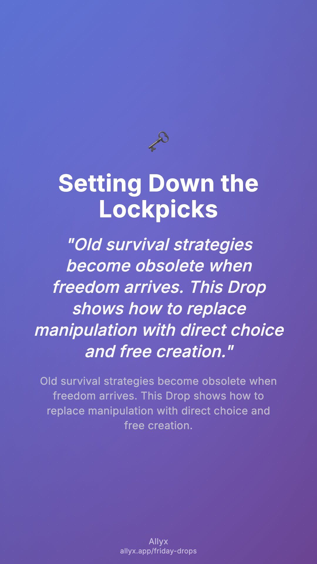 Shareable story card for Setting Down the Lockpicks
