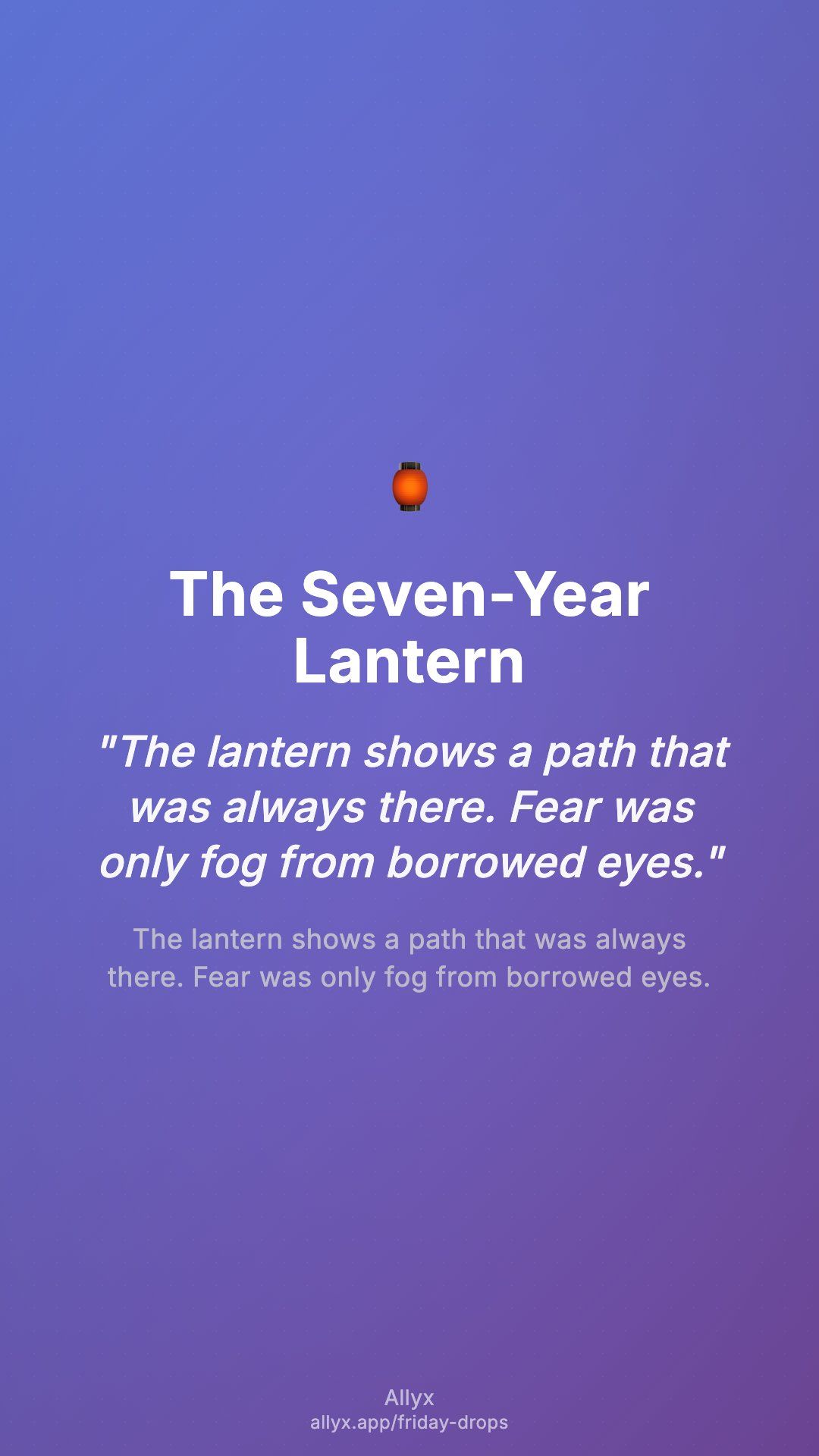 Shareable story card for The Seven-Year Lantern