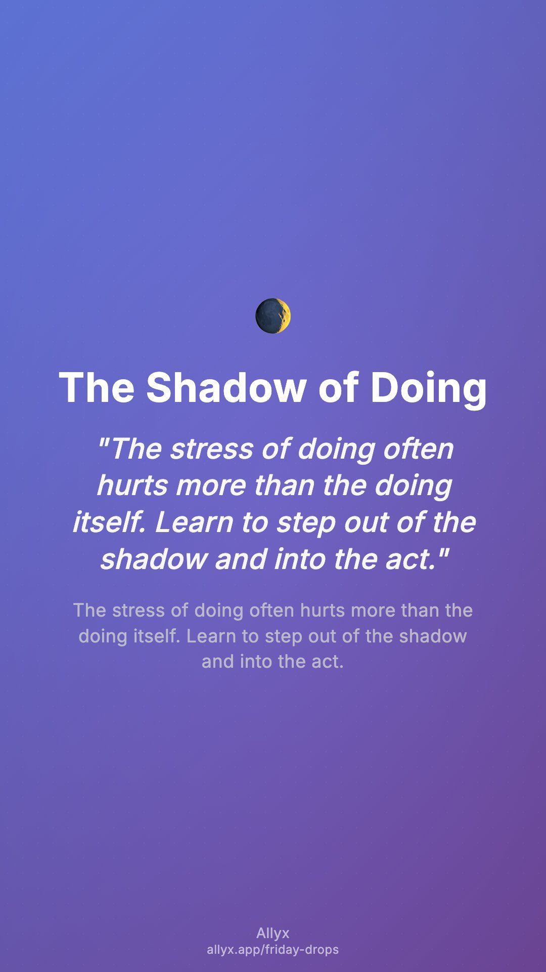 Shareable story card for The Shadow of Doing