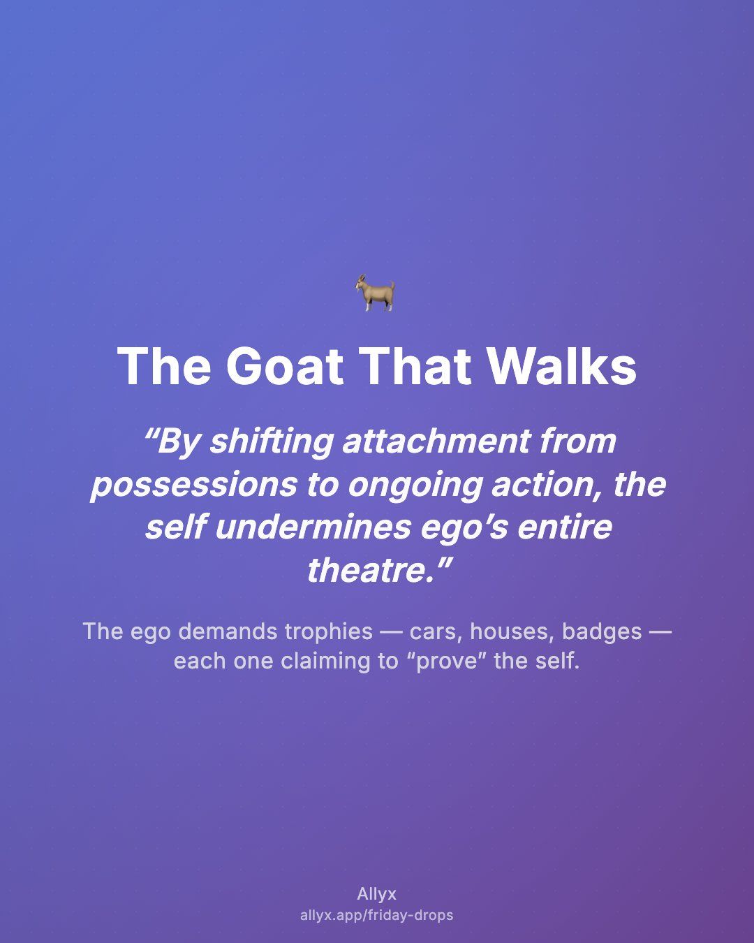 Shareable quote card for The Goat That Walks
