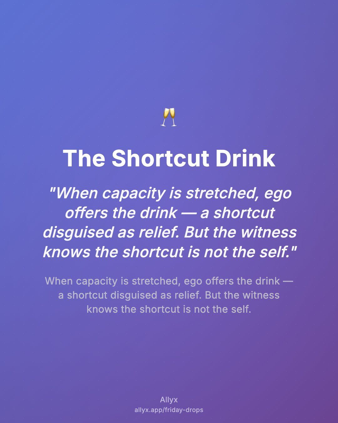 Shareable quote card for The Shortcut Drink