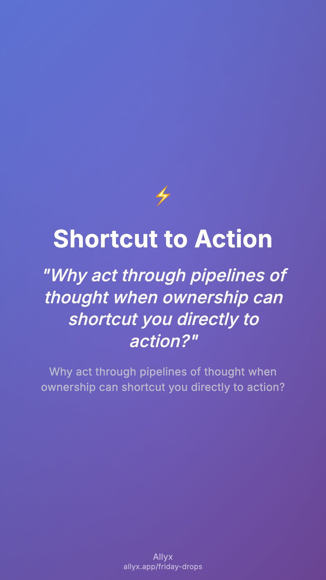 Shareable story card for Shortcut to Action