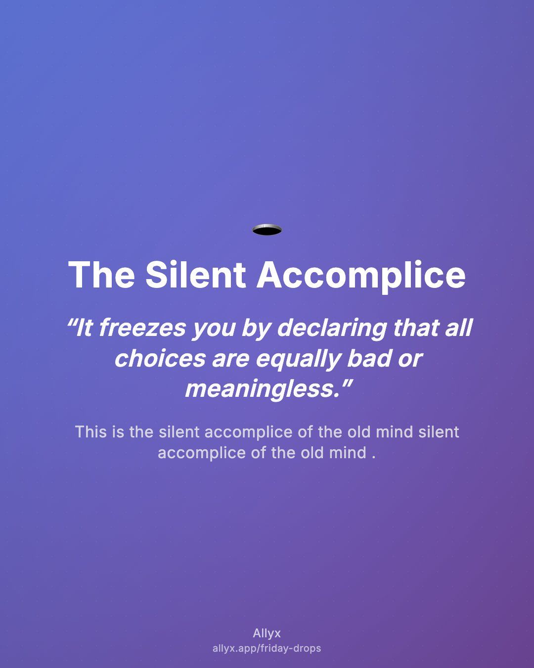 Shareable quote card for The Silent Accomplice