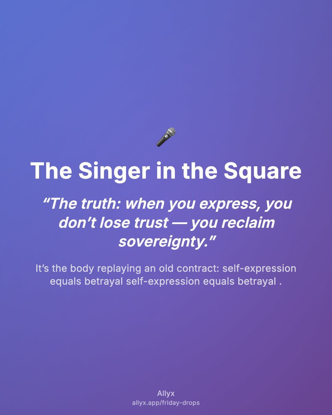 Shareable quote card for The Singer in the Square