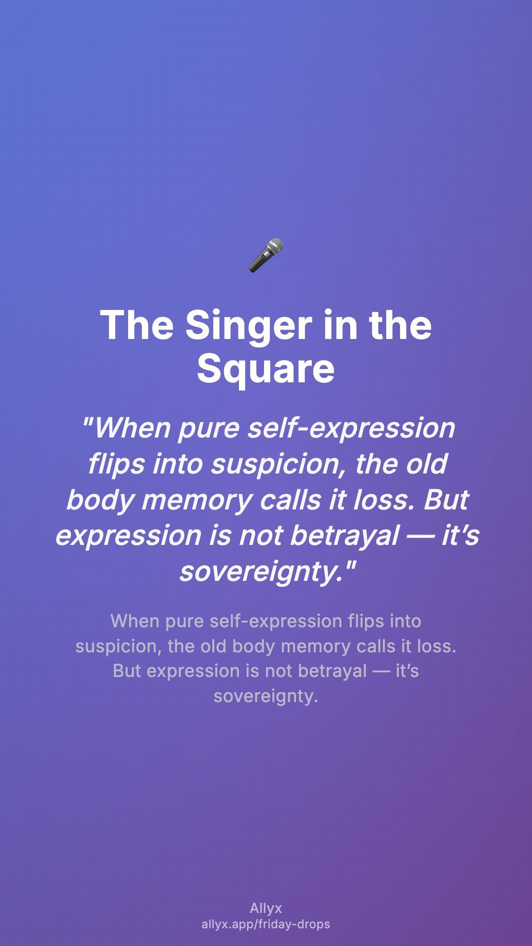 Shareable story card for The Singer in the Square