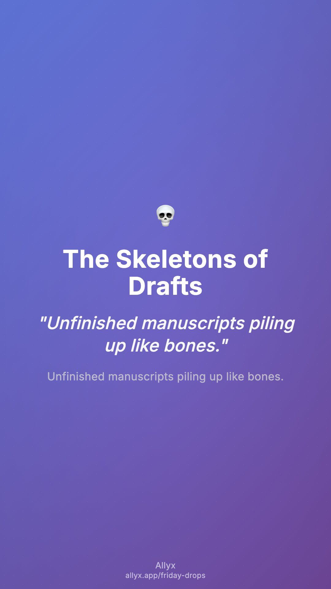 Shareable story card for The Skeletons of Drafts