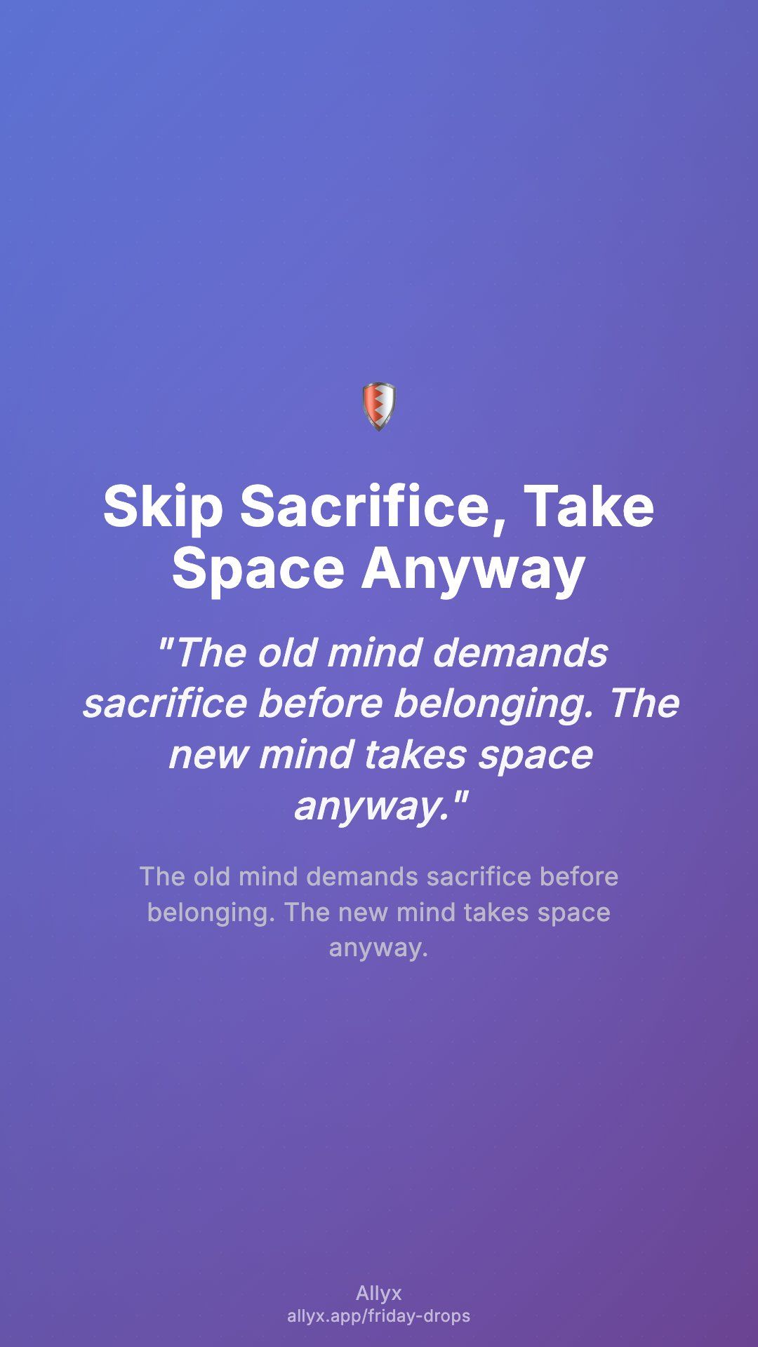 Shareable story card for Skip Sacrifice, Take Space Anyway