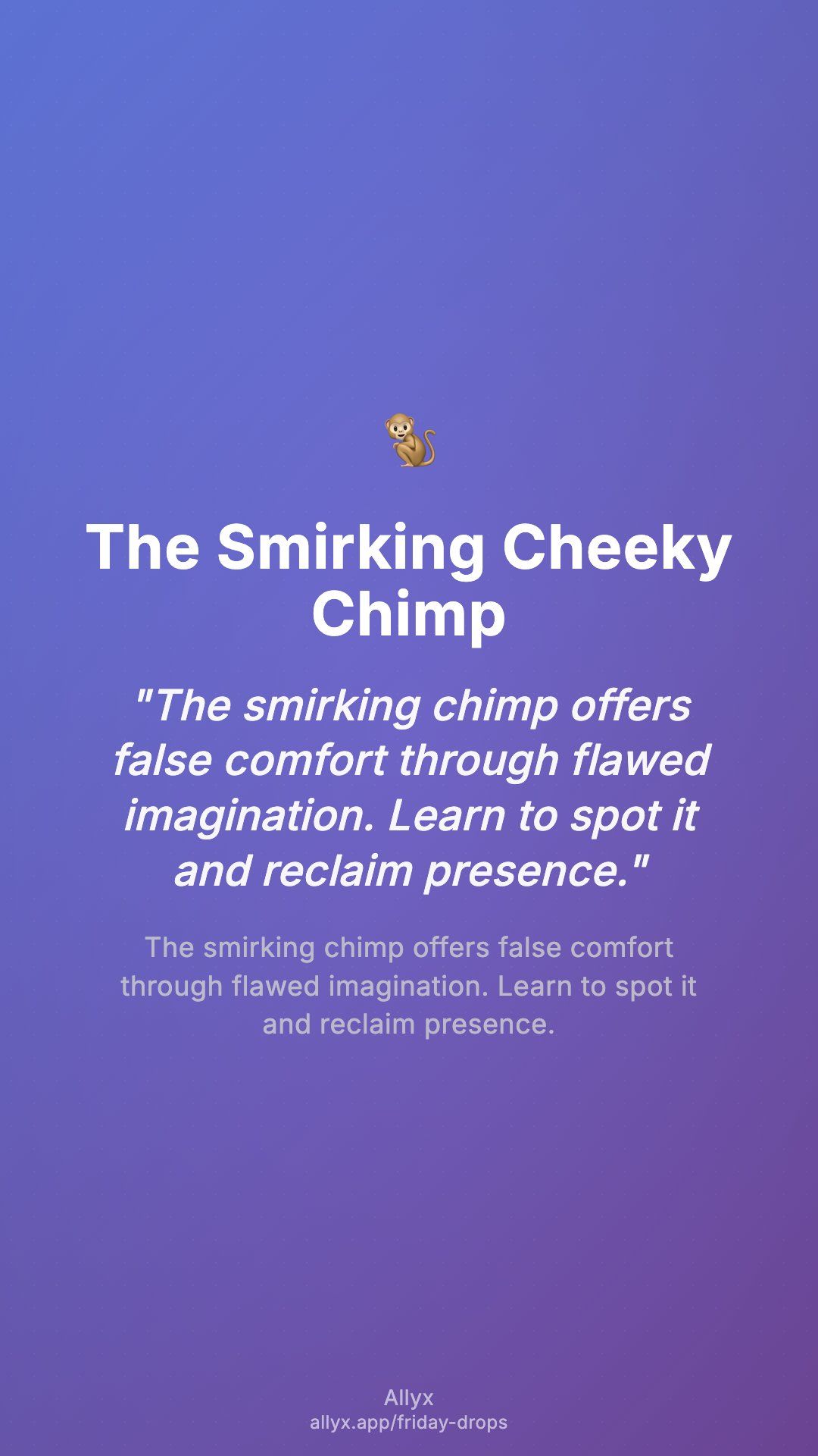 Shareable story card for The Smirking Cheeky Chimp