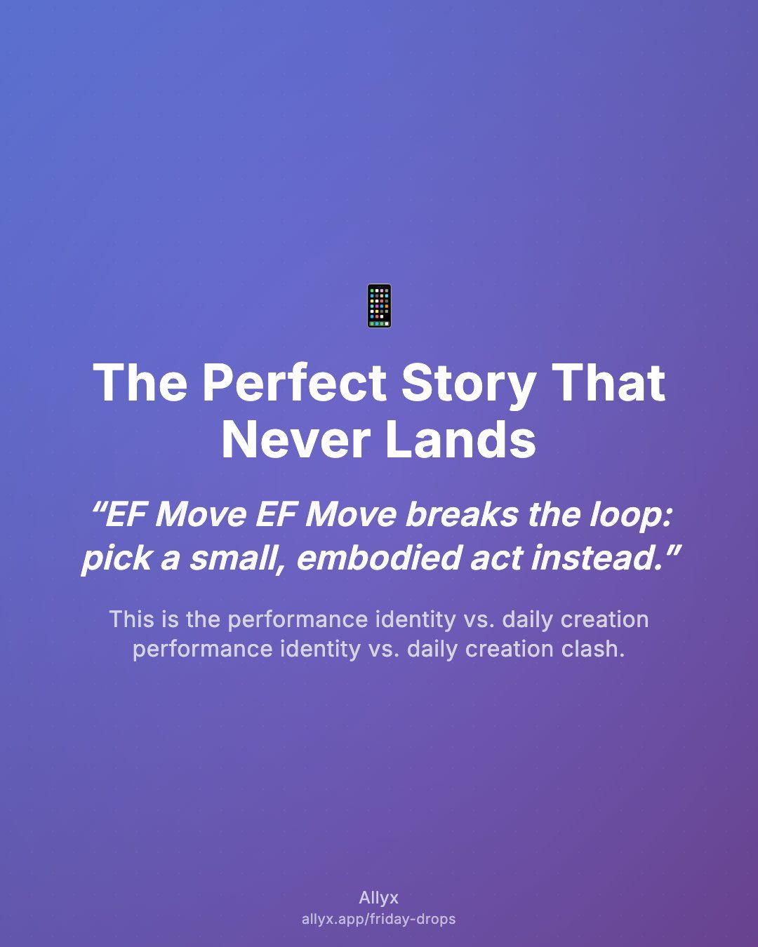 Shareable quote card for The Perfect Story That Never Lands