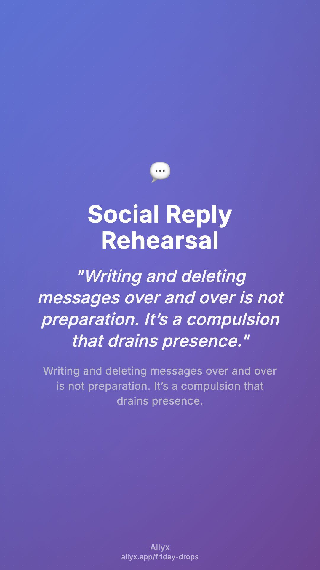 Shareable story card for Social Reply Rehearsal