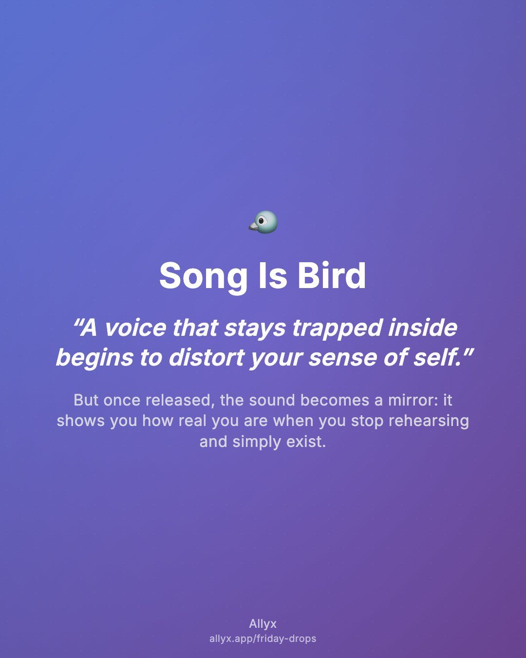 Shareable quote card for Song Is Bird