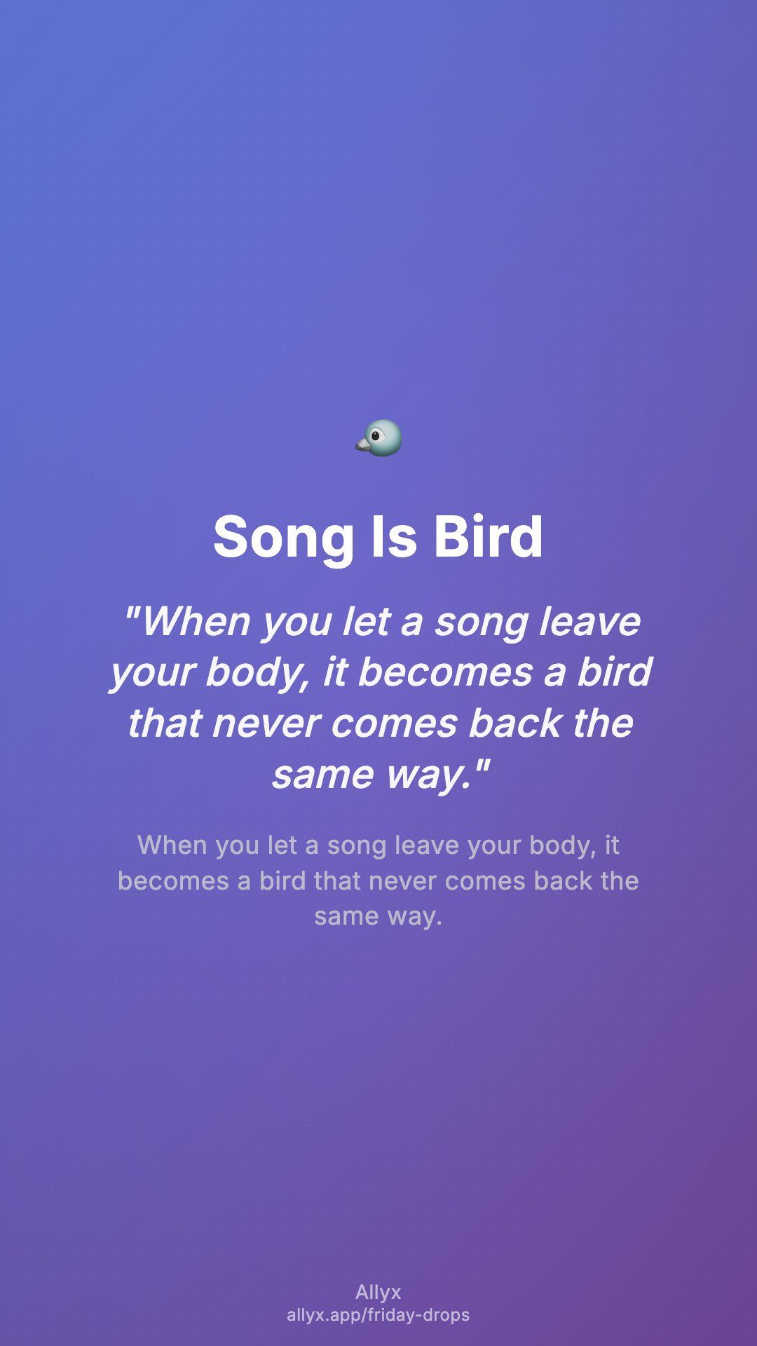 Shareable story card for Song Is Bird
