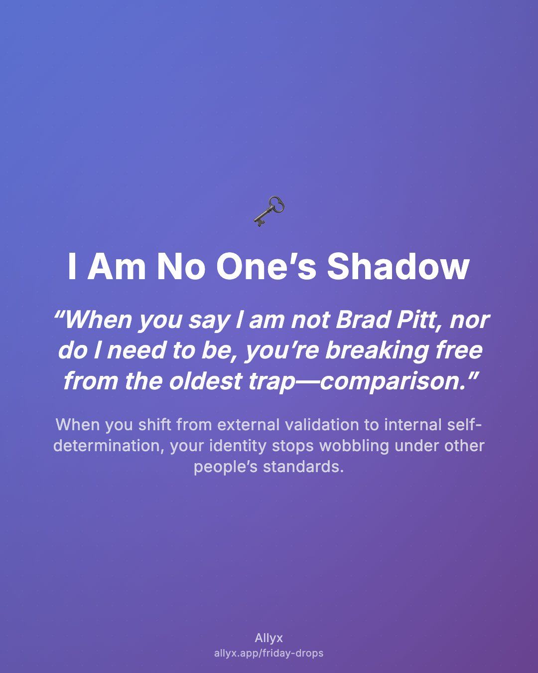 Shareable quote card for I Am No One’s Shadow