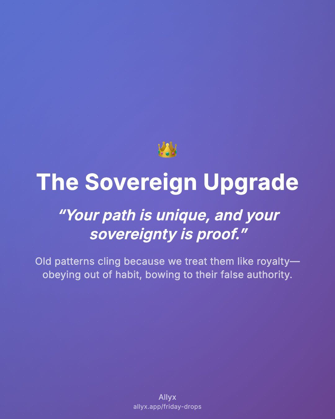 Shareable quote card for The Sovereign Upgrade