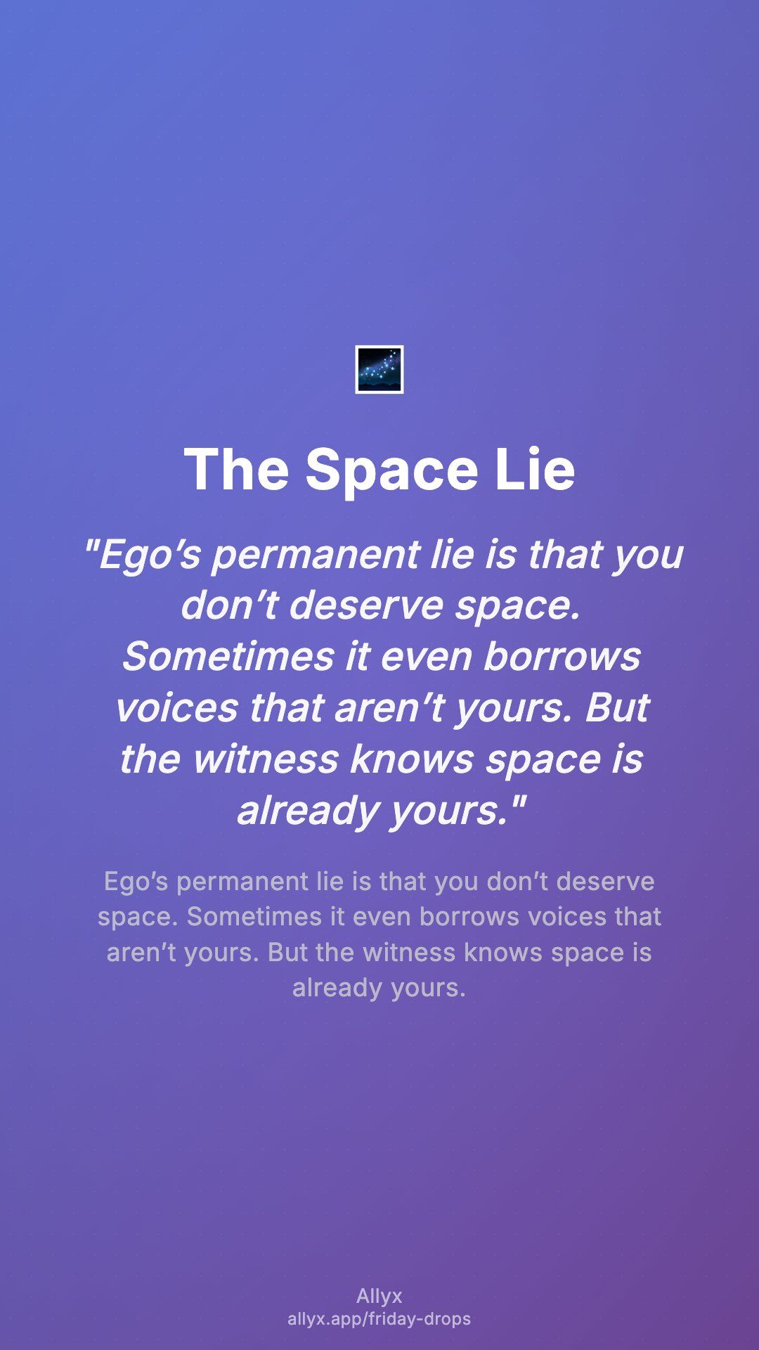 Shareable story card for The Space Lie