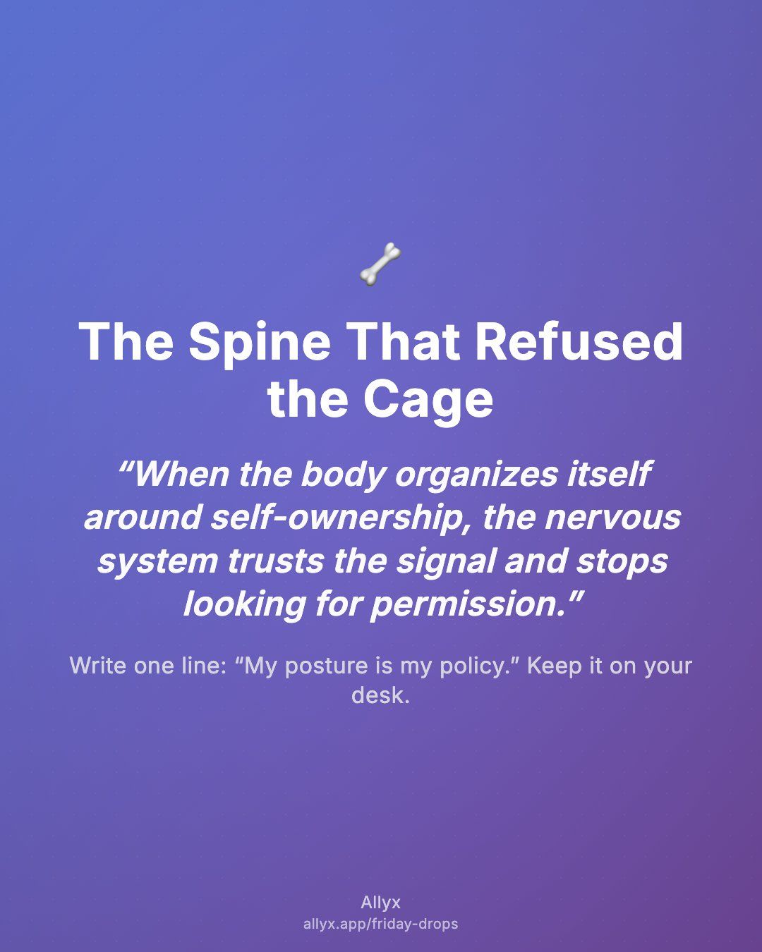 Shareable quote card for The Spine That Refused the Cage