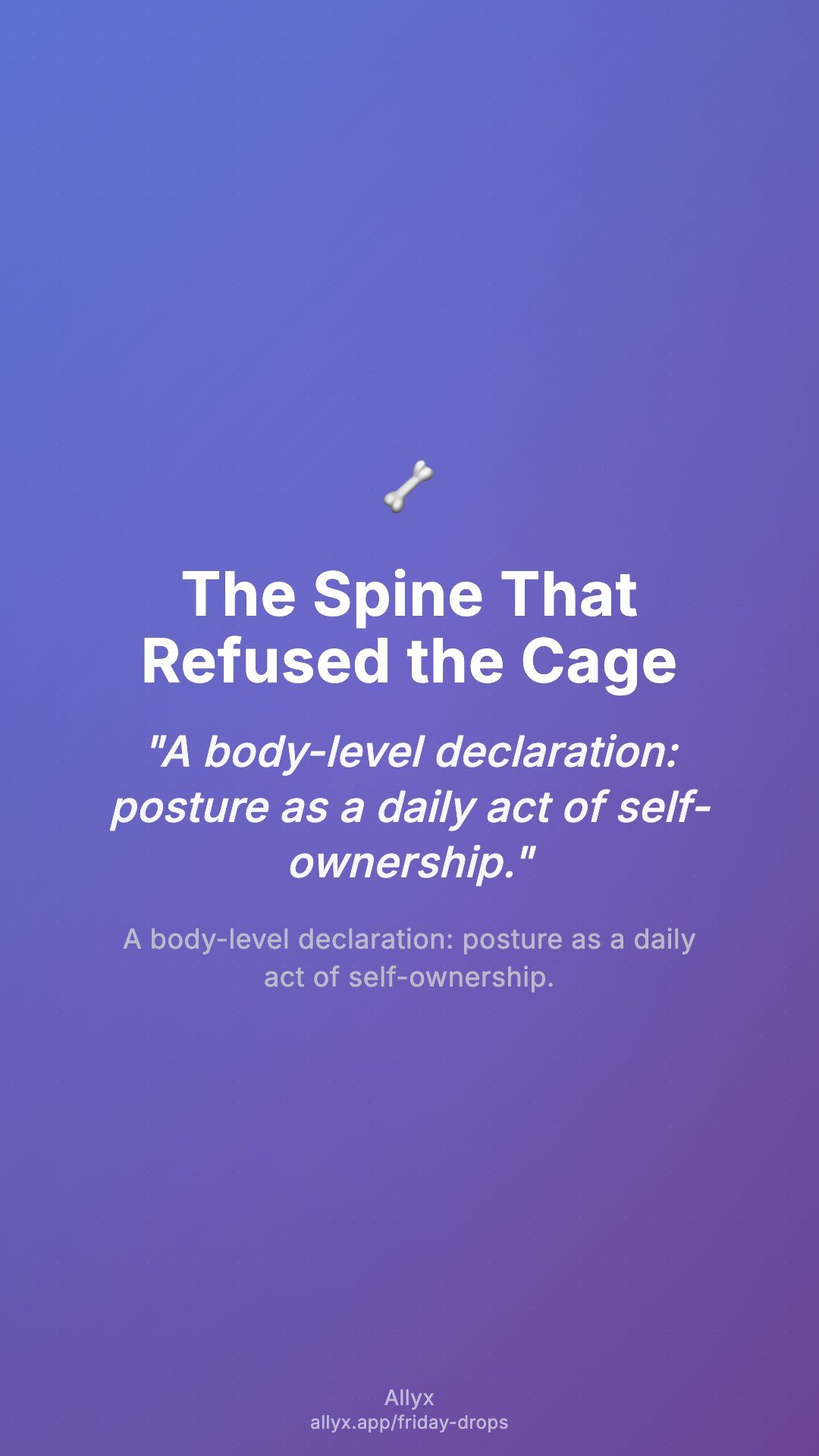 Shareable story card for The Spine That Refused the Cage