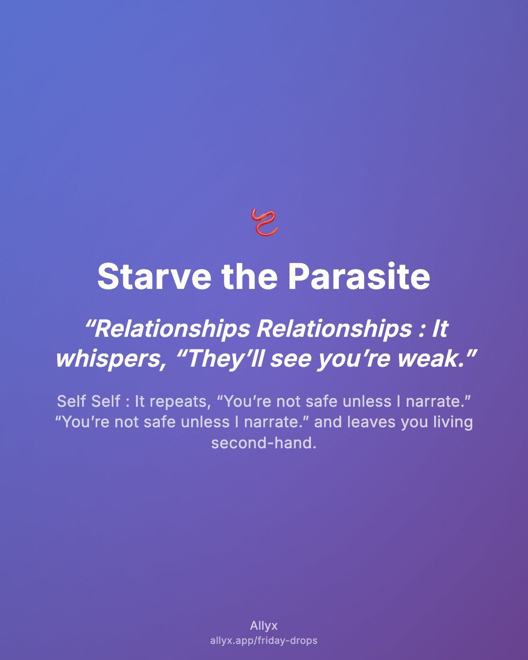 Shareable quote card for Starve the Parasite