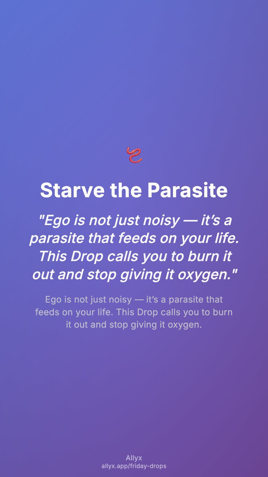 Shareable story card for Starve the Parasite