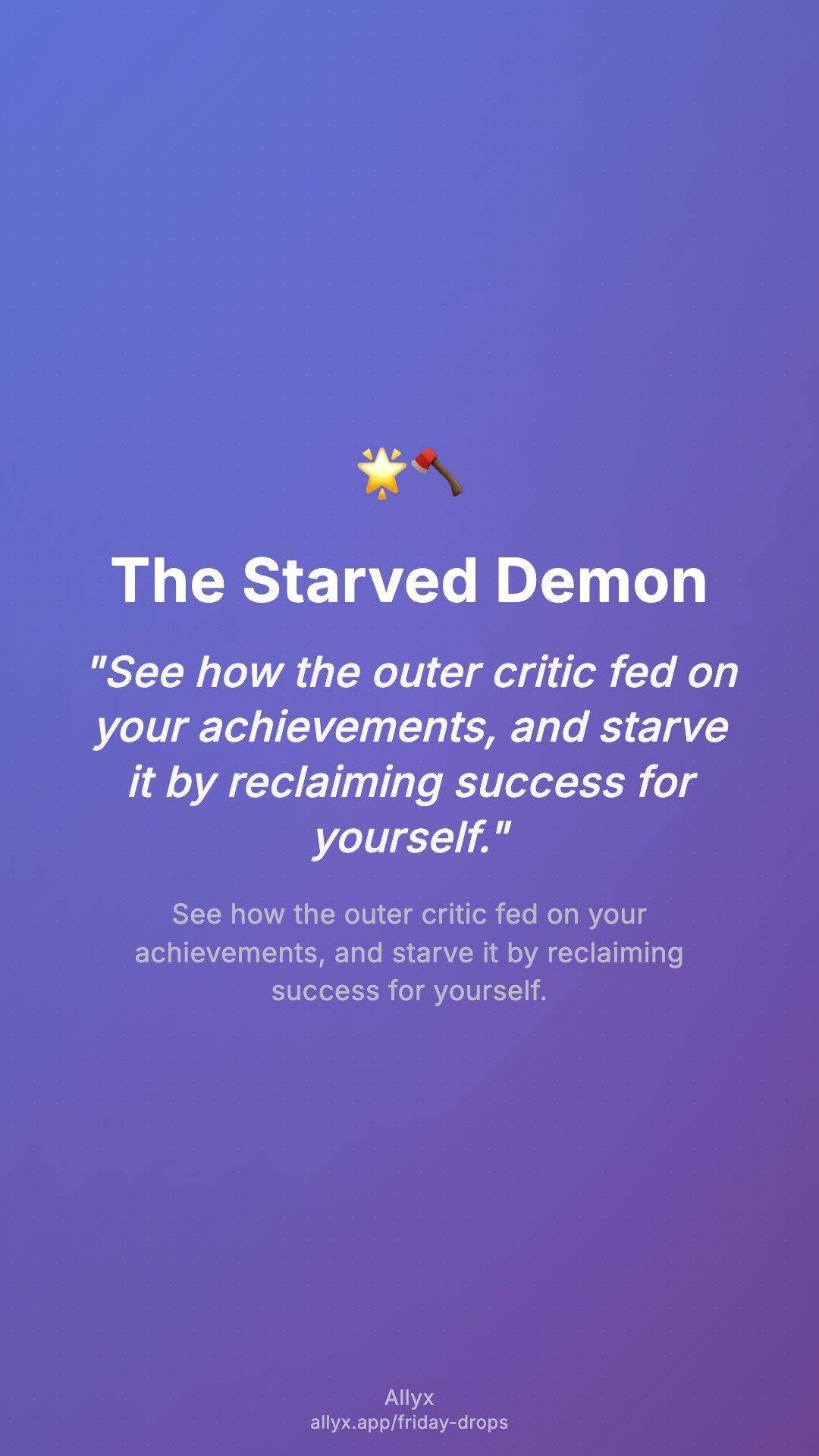 Shareable story card for The Starved Demon