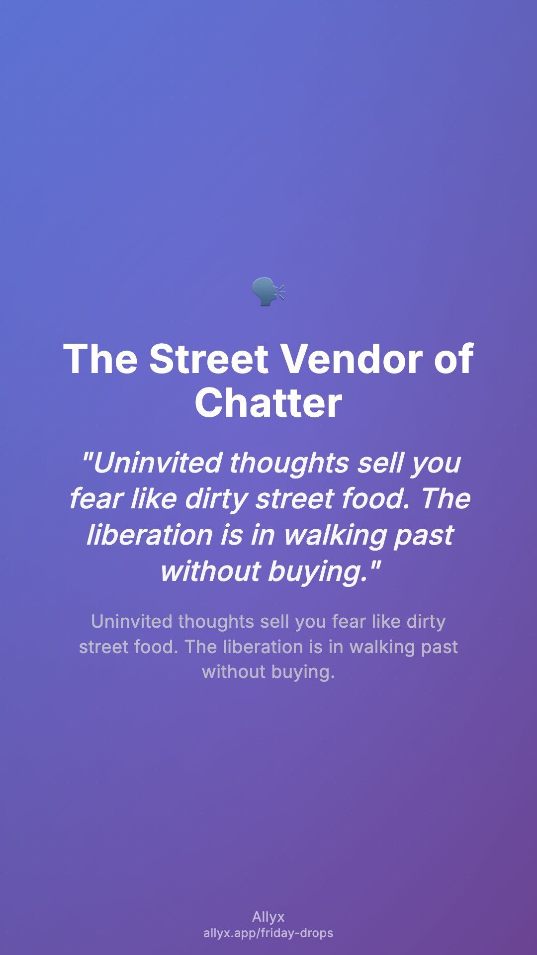Shareable story card for The Street Vendor of Chatter