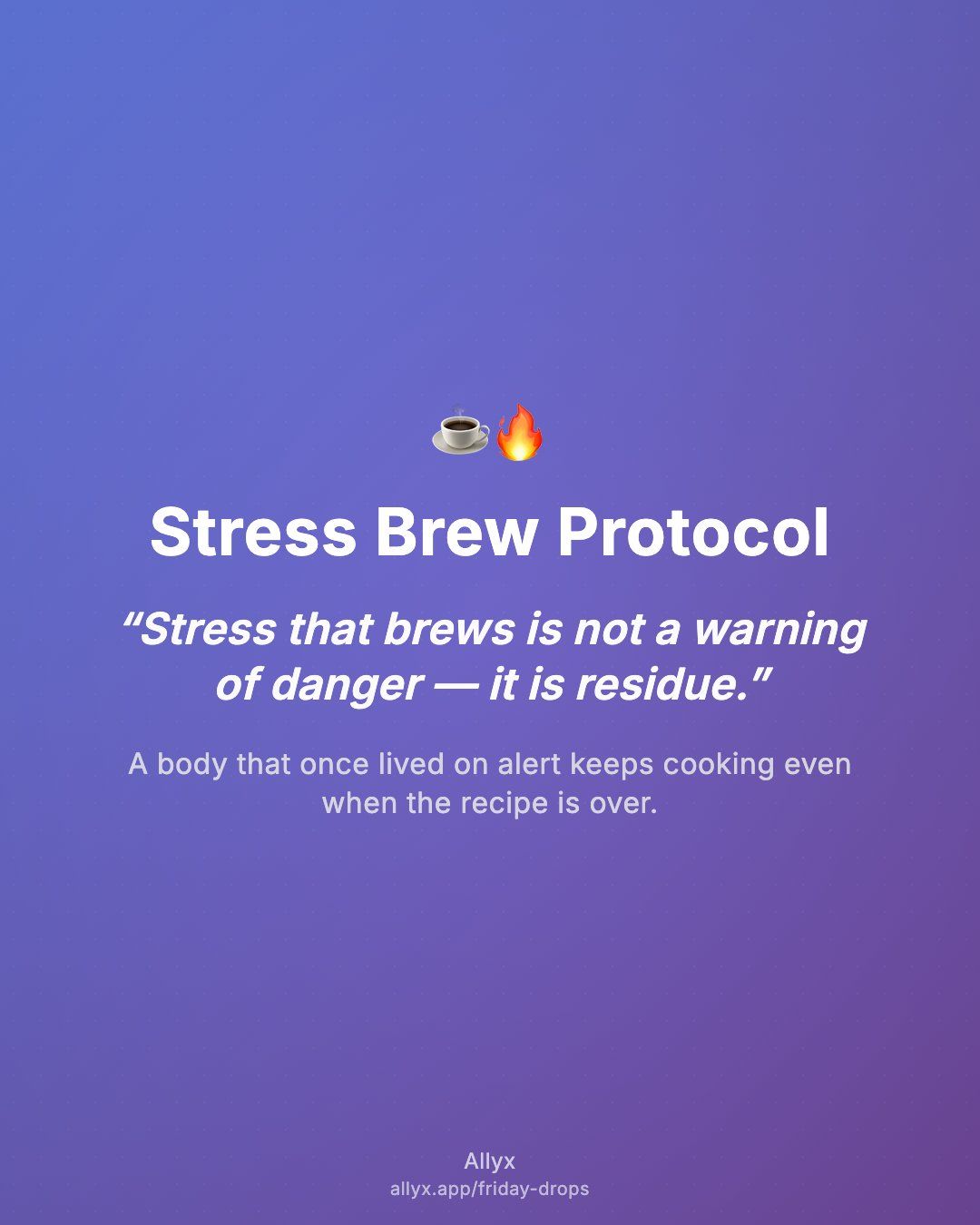 Shareable quote card for Stress Brew Protocol