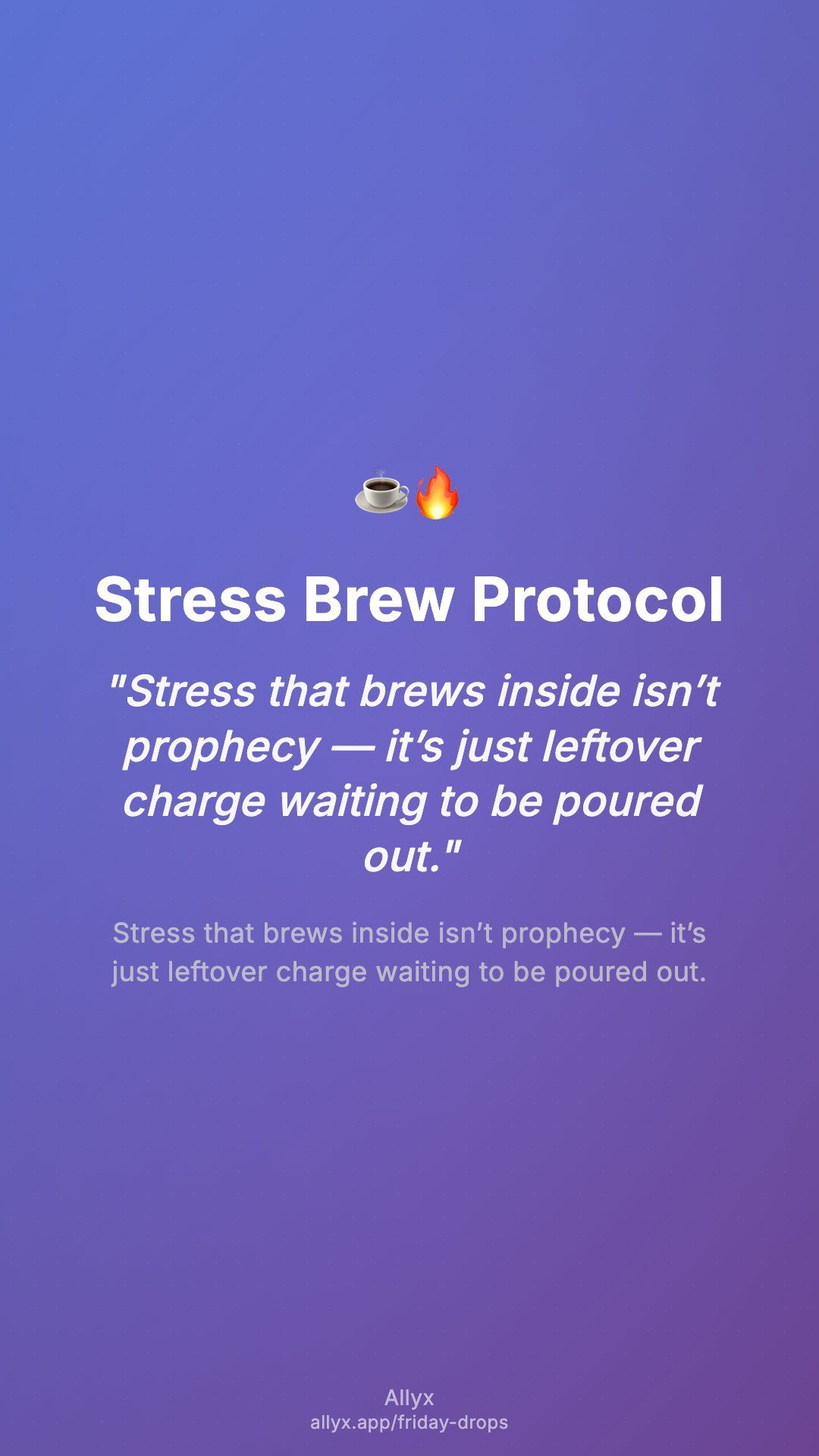 Shareable story card for Stress Brew Protocol