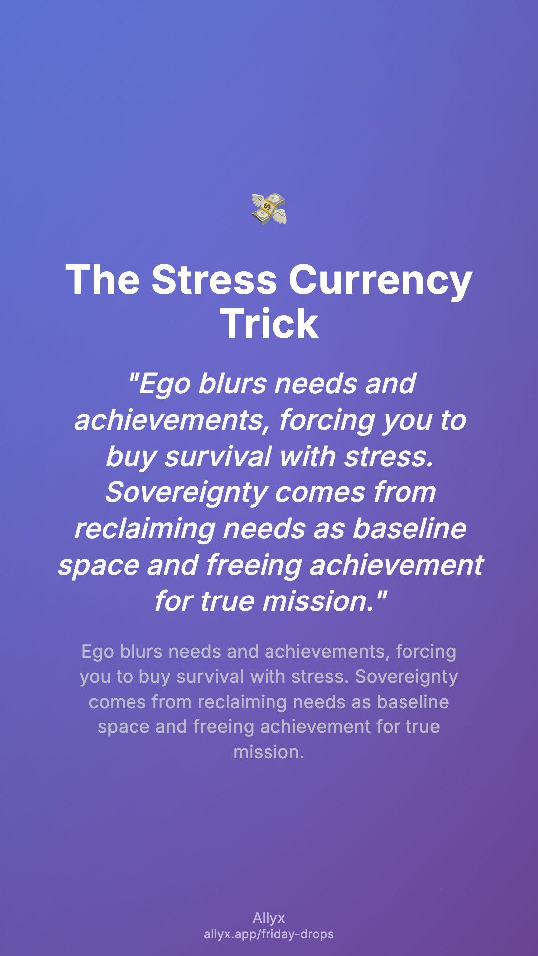 Shareable story card for The Stress Currency Trick