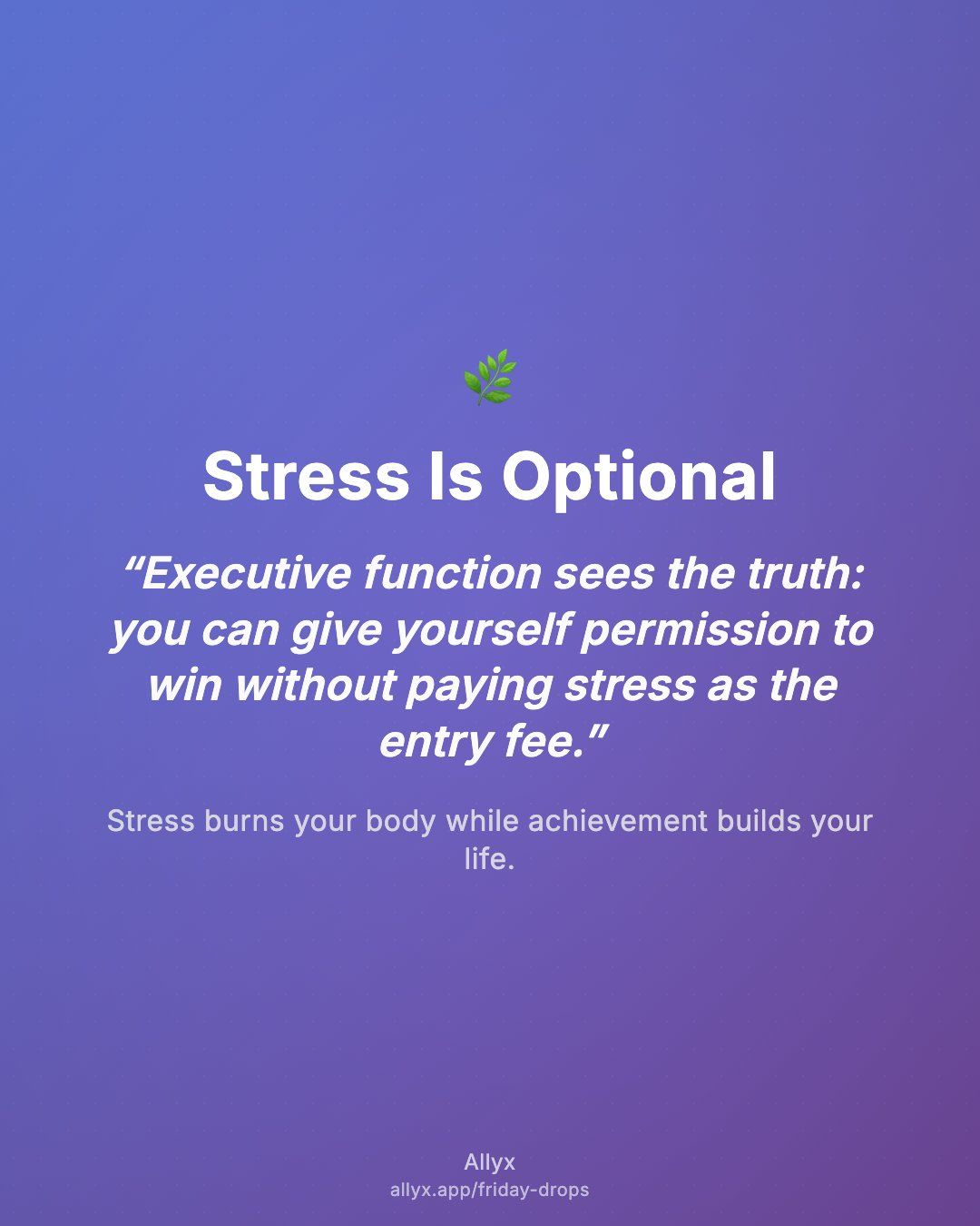 Shareable quote card for Stress Is Optional