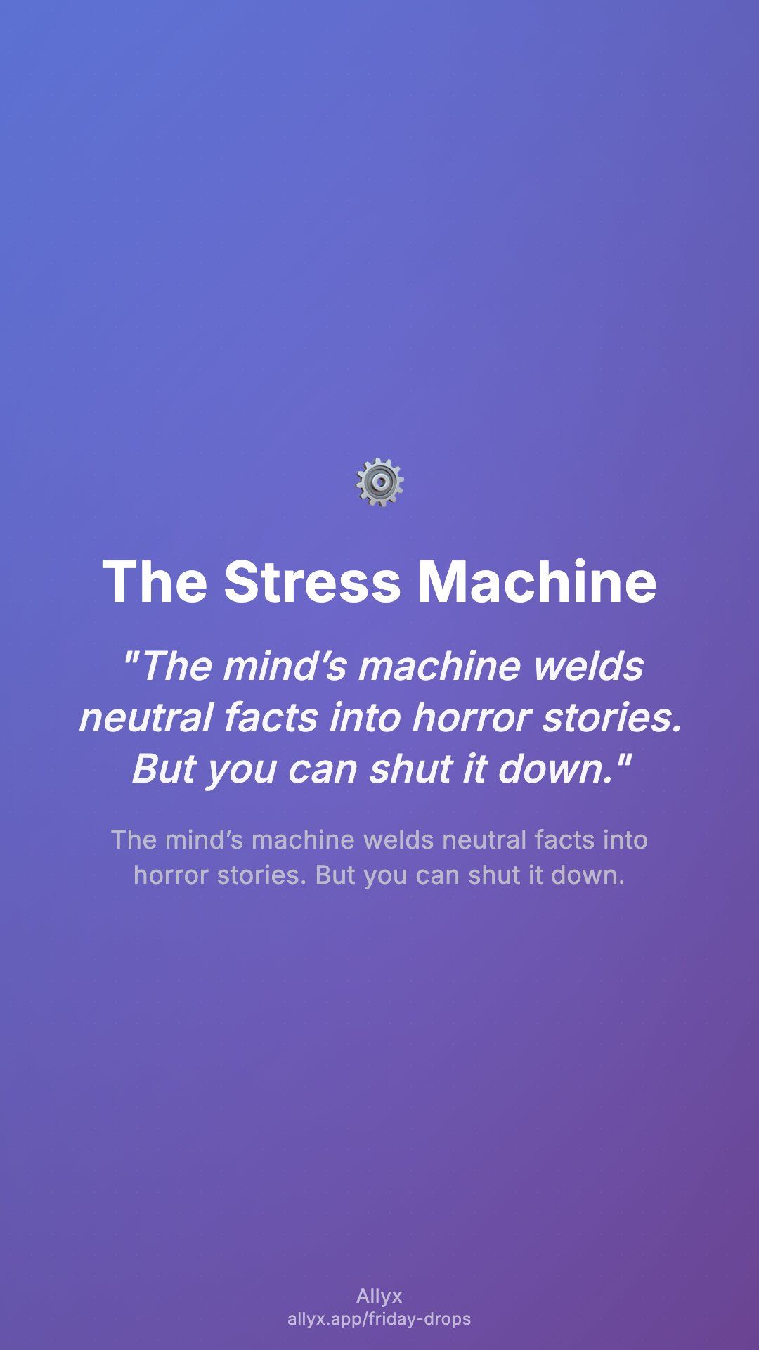 Shareable story card for The Stress Machine