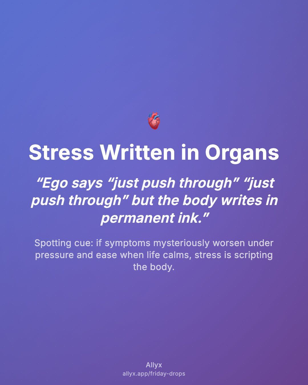 Shareable quote card for Stress Written in Organs