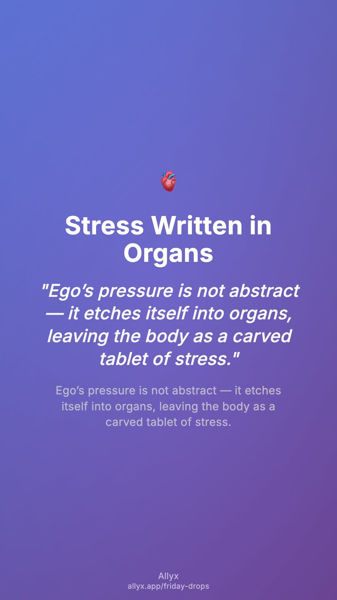 Shareable story card for Stress Written in Organs